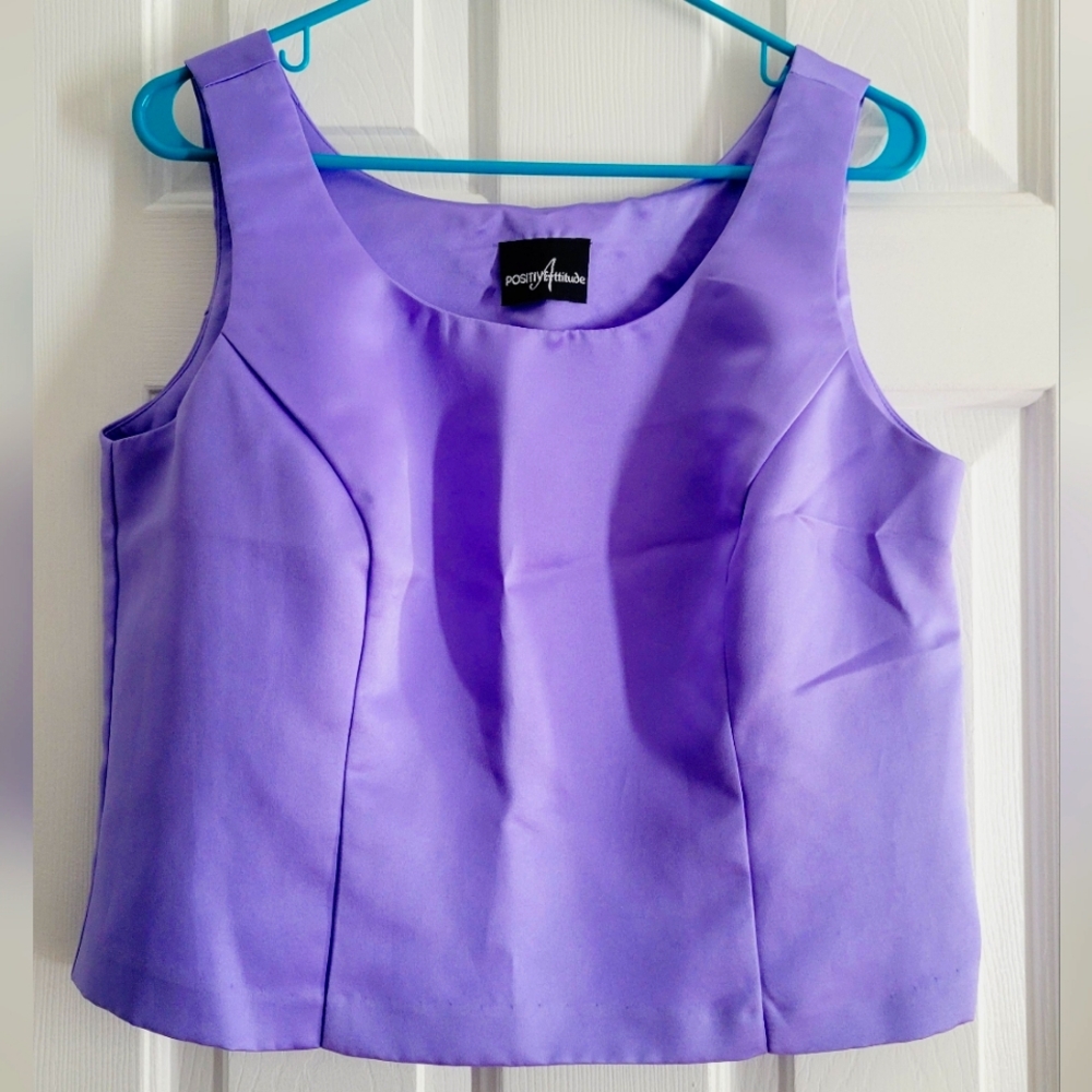 Vintage Positive Attitude Large silky purple blouse